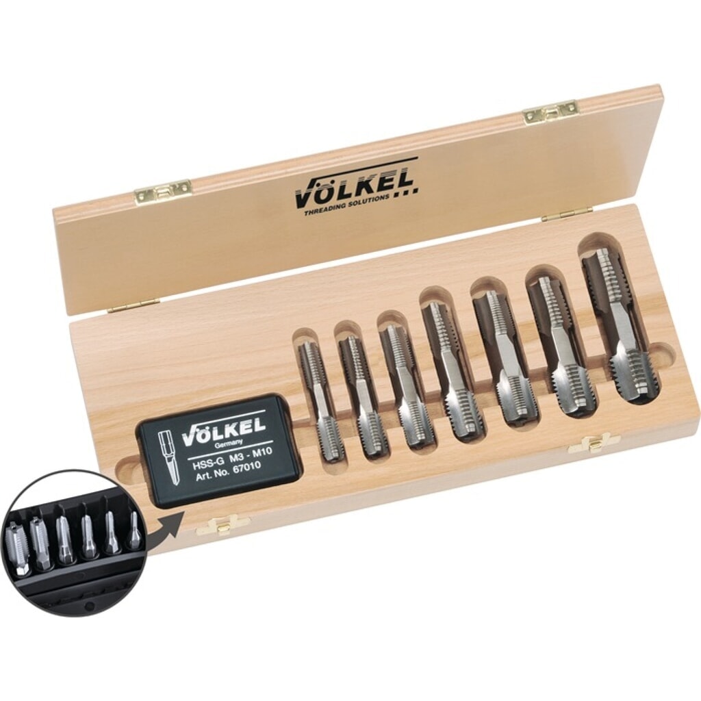 VÖLKEL Handgewindebohrersatz HexTap M3-M20 HSSG ISO2 (6H) Produktabbildung: VÖLKEL Handgewindebohrersatz HexTap M3-M20 HSSG ISO2 (6H)