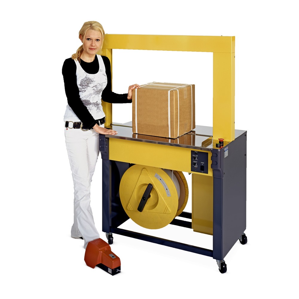 Produktabbildung: Vollautomatische Umreifungsmaschine für PP-Band, für Bandbreite 12 mm, HxBxT 1.539 x 1.115 x 600 mm