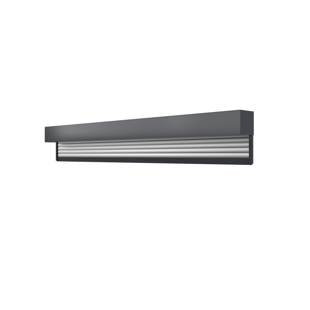 Produktabbildung: Vorbaurolladen für wsm® Einkaufswagenüberdachung, mit Schlüsselschalter, Aluminium