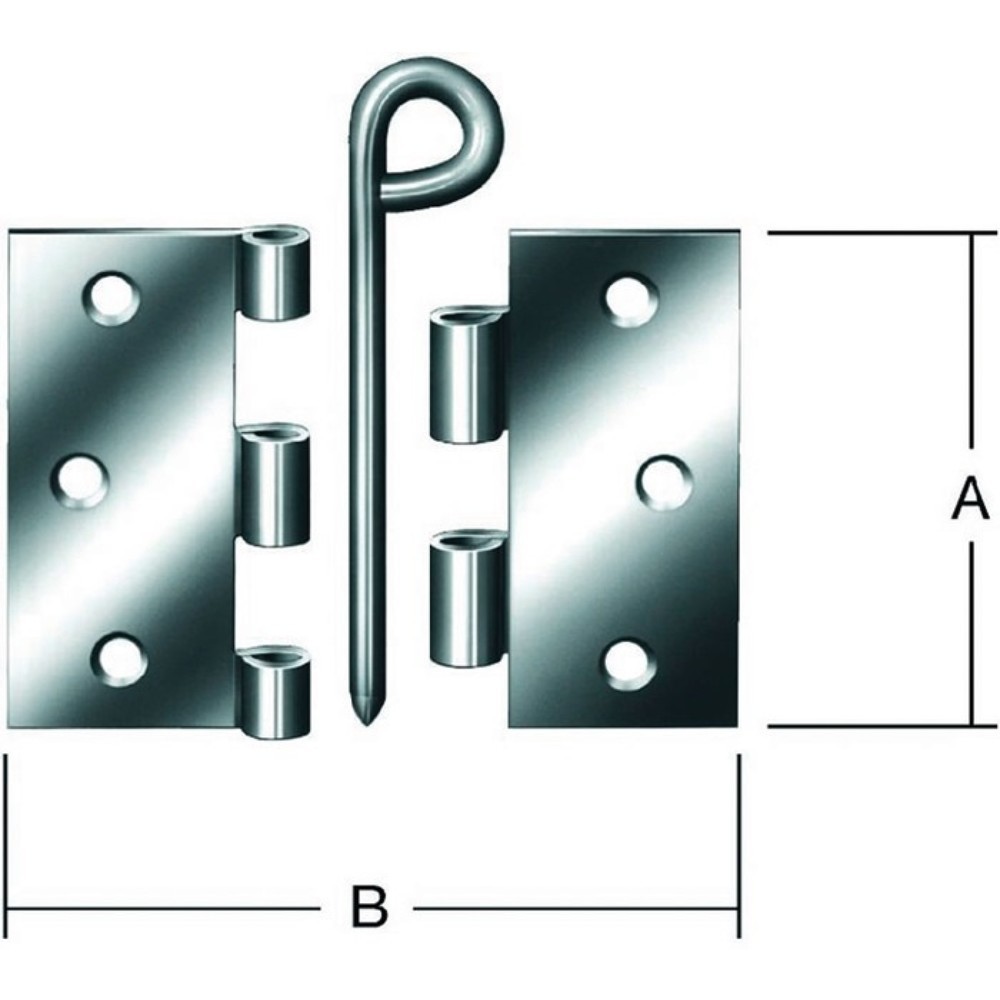 Produktabbildung: VORMANN Scharnier, Stärke 1,9 mm Stahl, Höhe 75 mm Breite 45 mm, blau verzinkt käntig