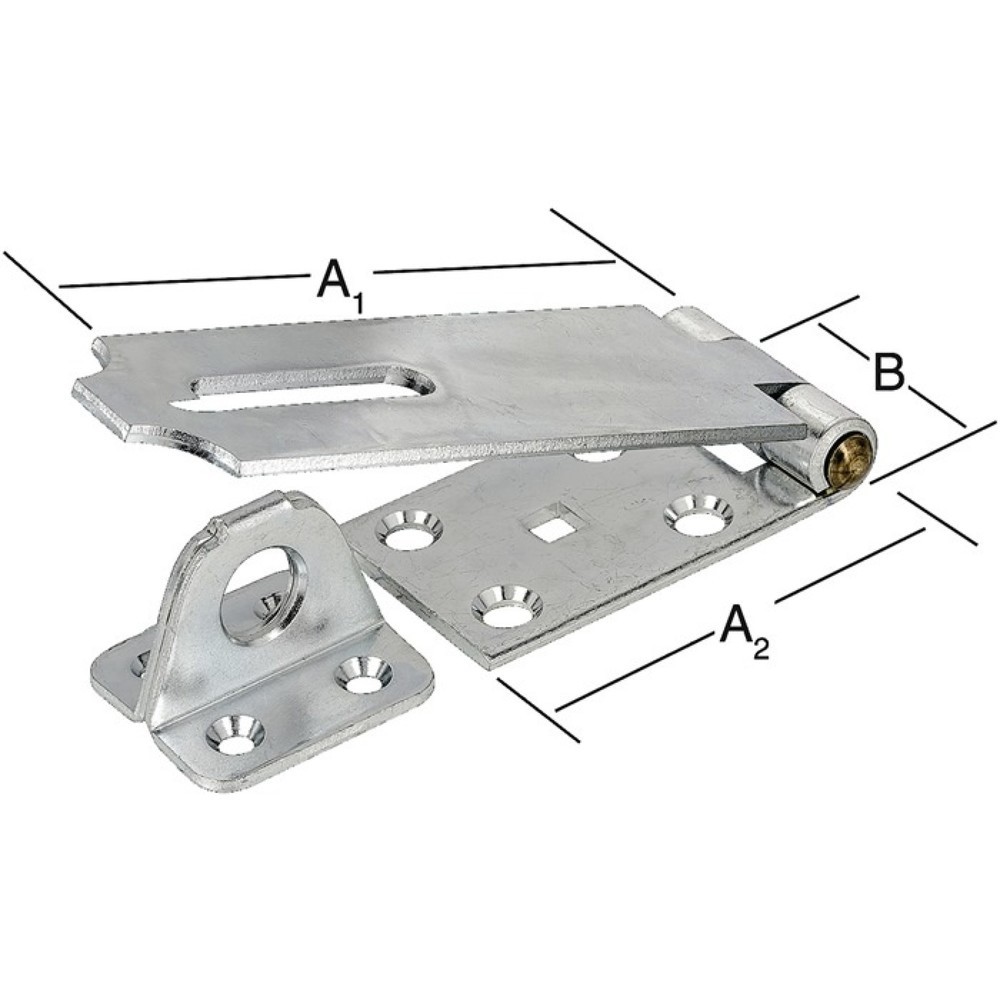 Produktabbildung: VORMANN Sicherheitsüberfalle, Stahl blau verzinkt, Länge 105 mm Höhe 35 mm