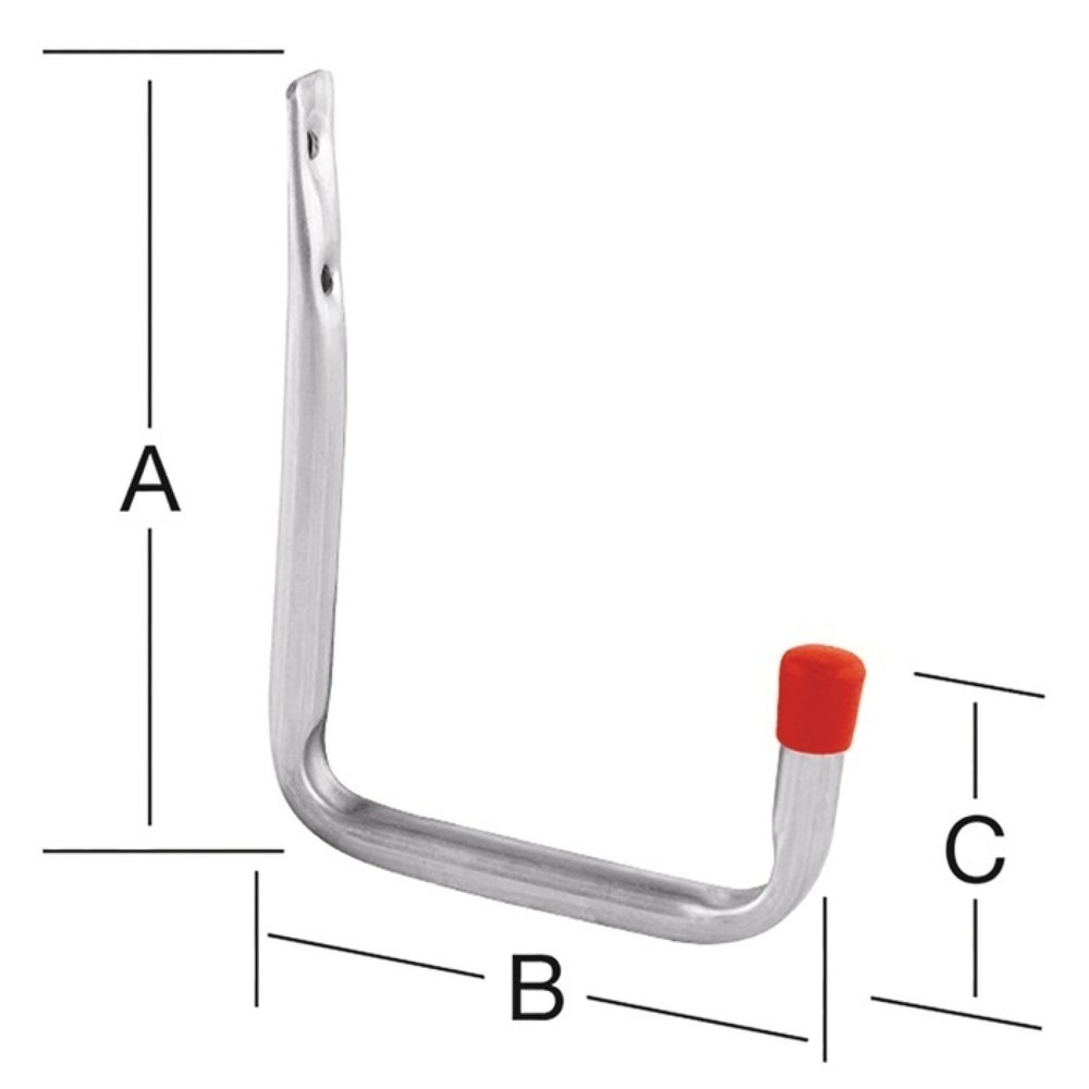 Produktabbildung: VORMANN Wandhaken U-Form, Stahl verzinkt, ohne Gummierung Ausladung 82 mm