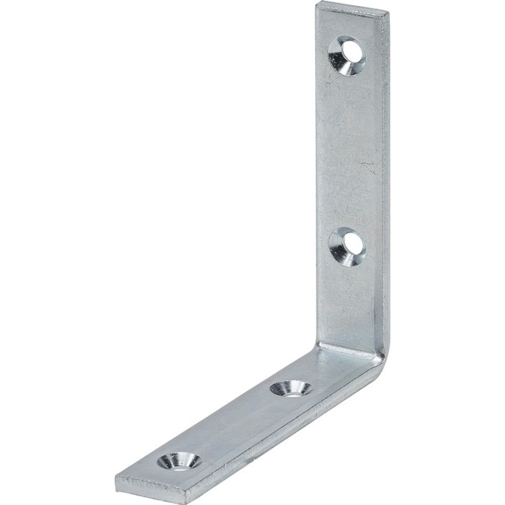 Produktabbildung: VORMANN Winkel stark Länge 140 mm, Stahl blau verzinkt, Breite 20 mm Stärke 5 mm, Loch-Ø 6 mm