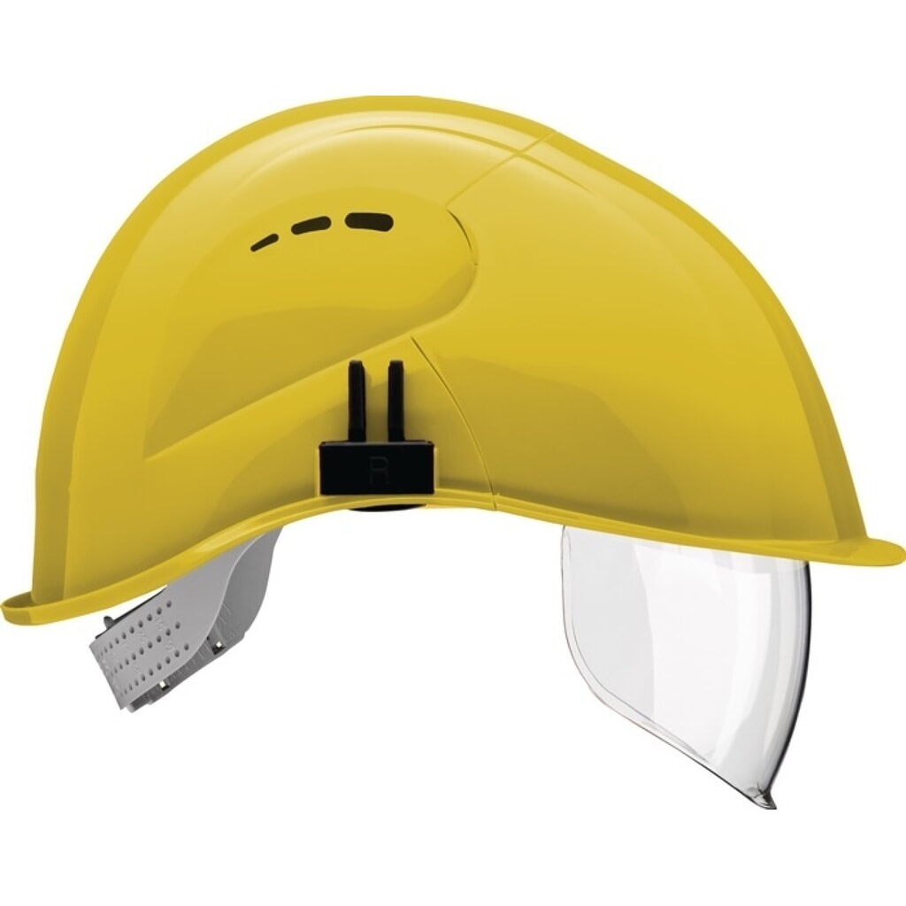 VOSS Schutzhelm VisorLight, Polyethylen, schwefelgelb, 10 Helme im Karton, EN 397 Produktabbildung: VOSS Schutzhelm VisorLight, Polyethylen, schwefelgelb, 10 Helme im Karton, EN 397