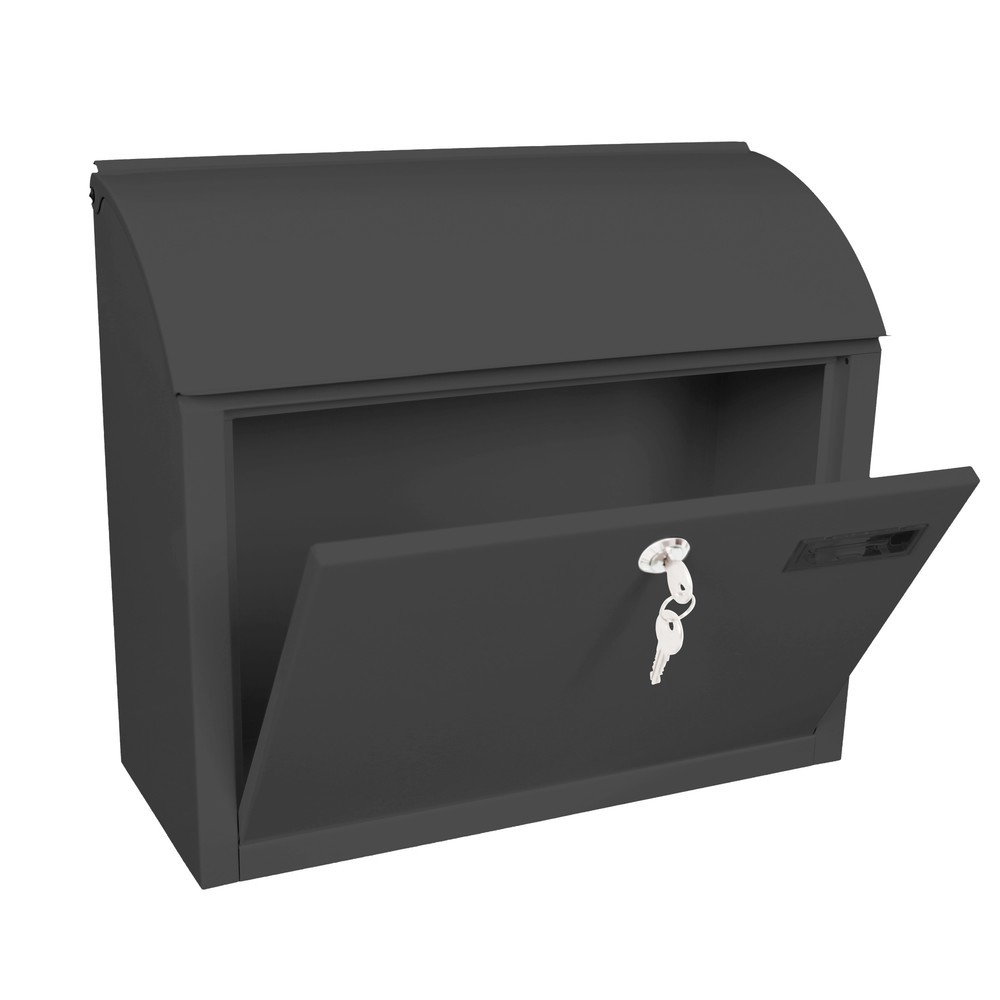 Produktabbildung Nr. 3: Wand-Briefkasten Denian, aus verzinktem Stahl, mit Zylinderschloss, anthrazit