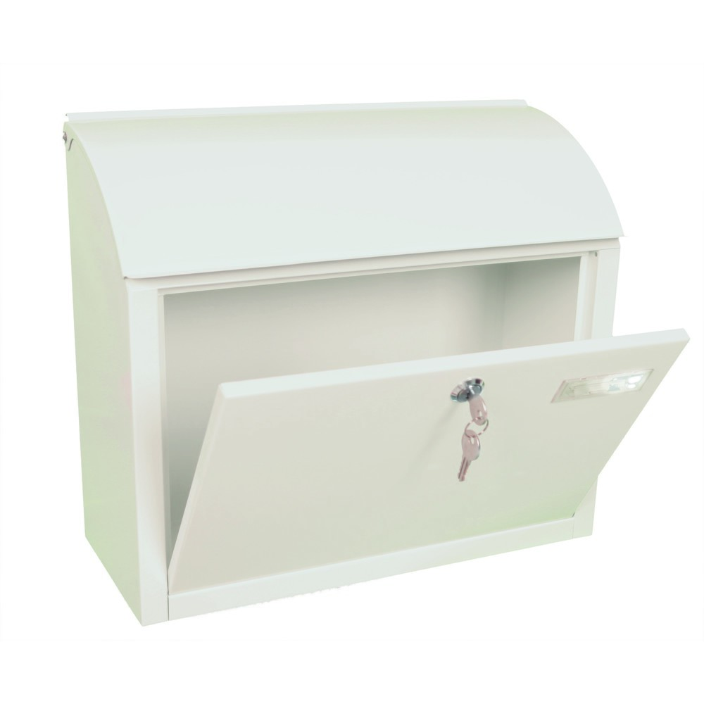 Produktabbildung Nr. 3: Wand-Briefkasten Denian, aus verzinktem Stahl, mit Zylinderschloss, weiß