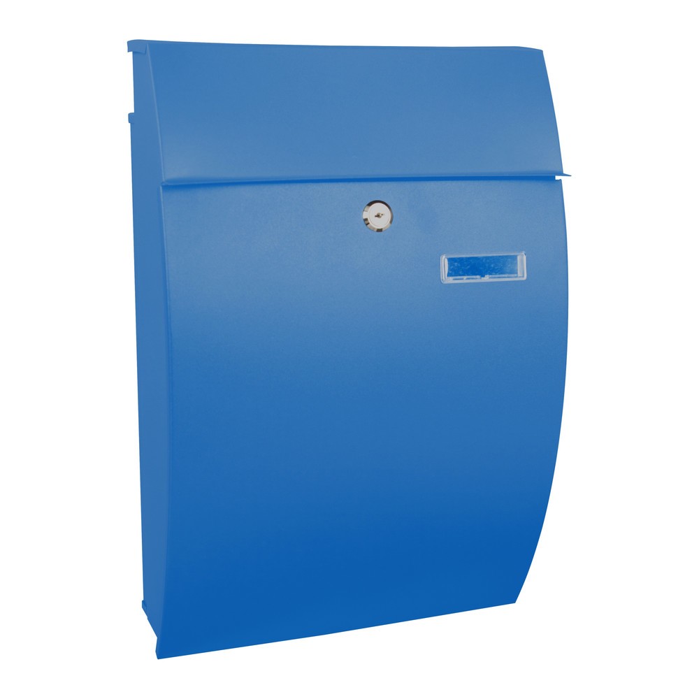 Produktabbildung: Wand-Briefkasten Geronan, aus verzinktem Stahl, mit Zylinderschloss, blau