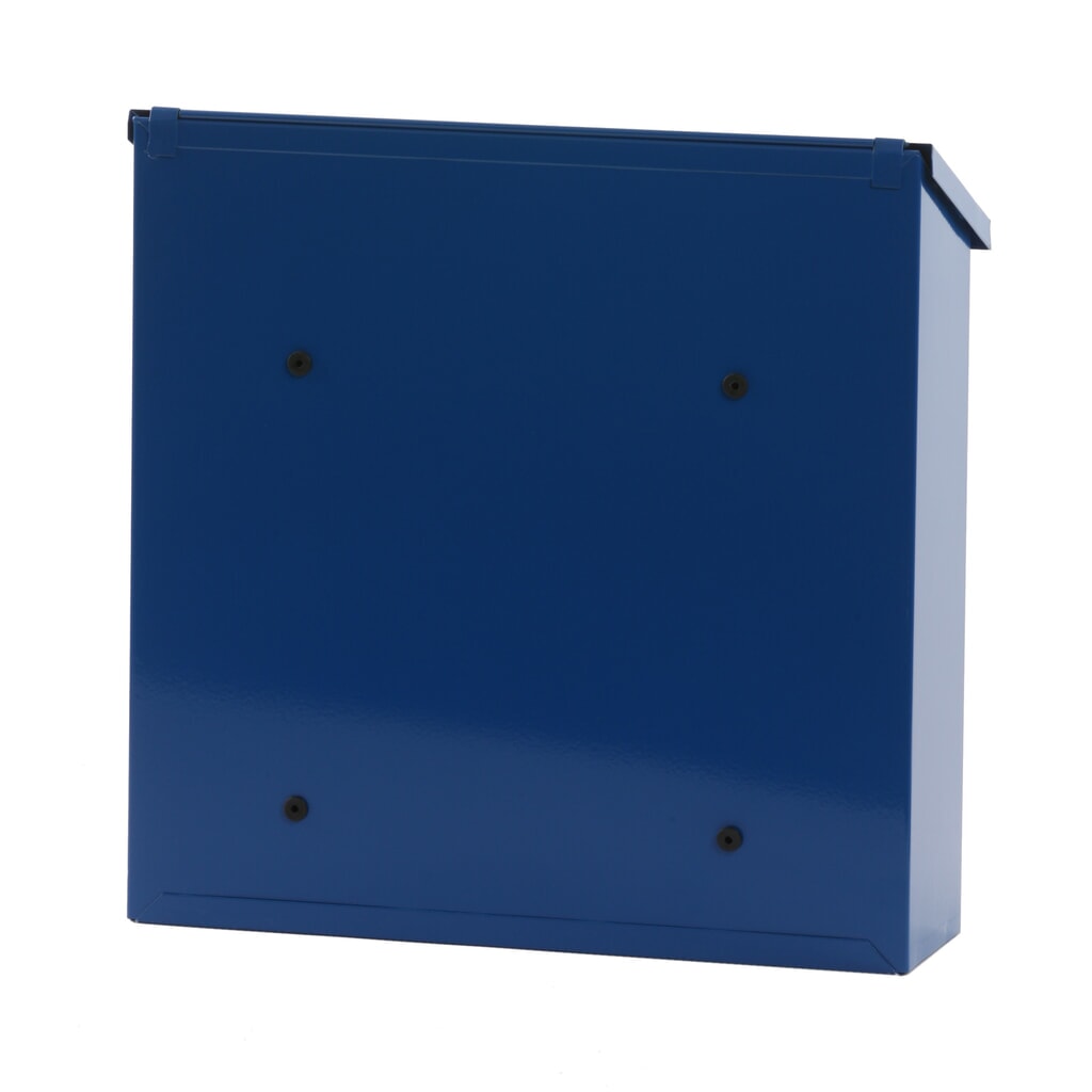Wand-Briefkasten Malagan, mit Zylinderschloss, aus verzinktem Stahl, blau Produktabbildung Nr. 3: Wand-Briefkasten Malagan, mit Zylinderschloss, aus verzinktem Stahl, blau