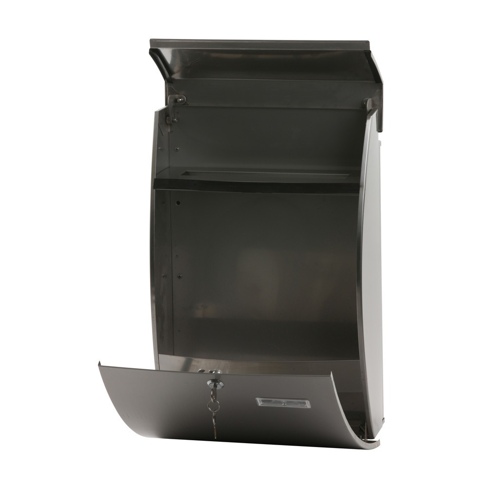 Produktabbildung Nr. 2: Wand-Briefkasten Tian, aus Edelstahl, mit Zylinderschloss