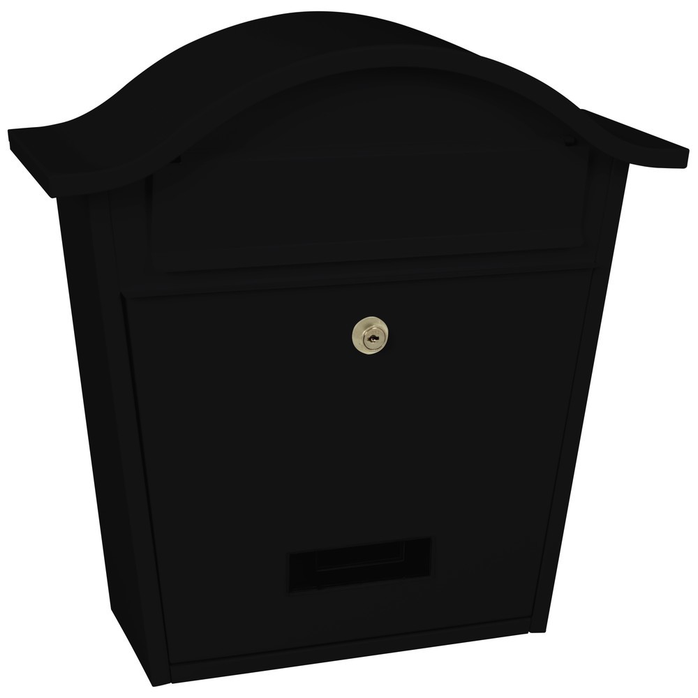 Produktabbildung Nr. 1: Wandbriefkasten Tatifan, aus verzinktem Stahl, mit Zylinderschloss, schwarz
