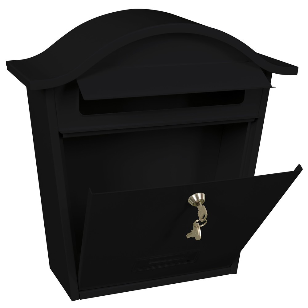 Produktabbildung Nr. 2: Wandbriefkasten Tatifan, aus verzinktem Stahl, mit Zylinderschloss, schwarz