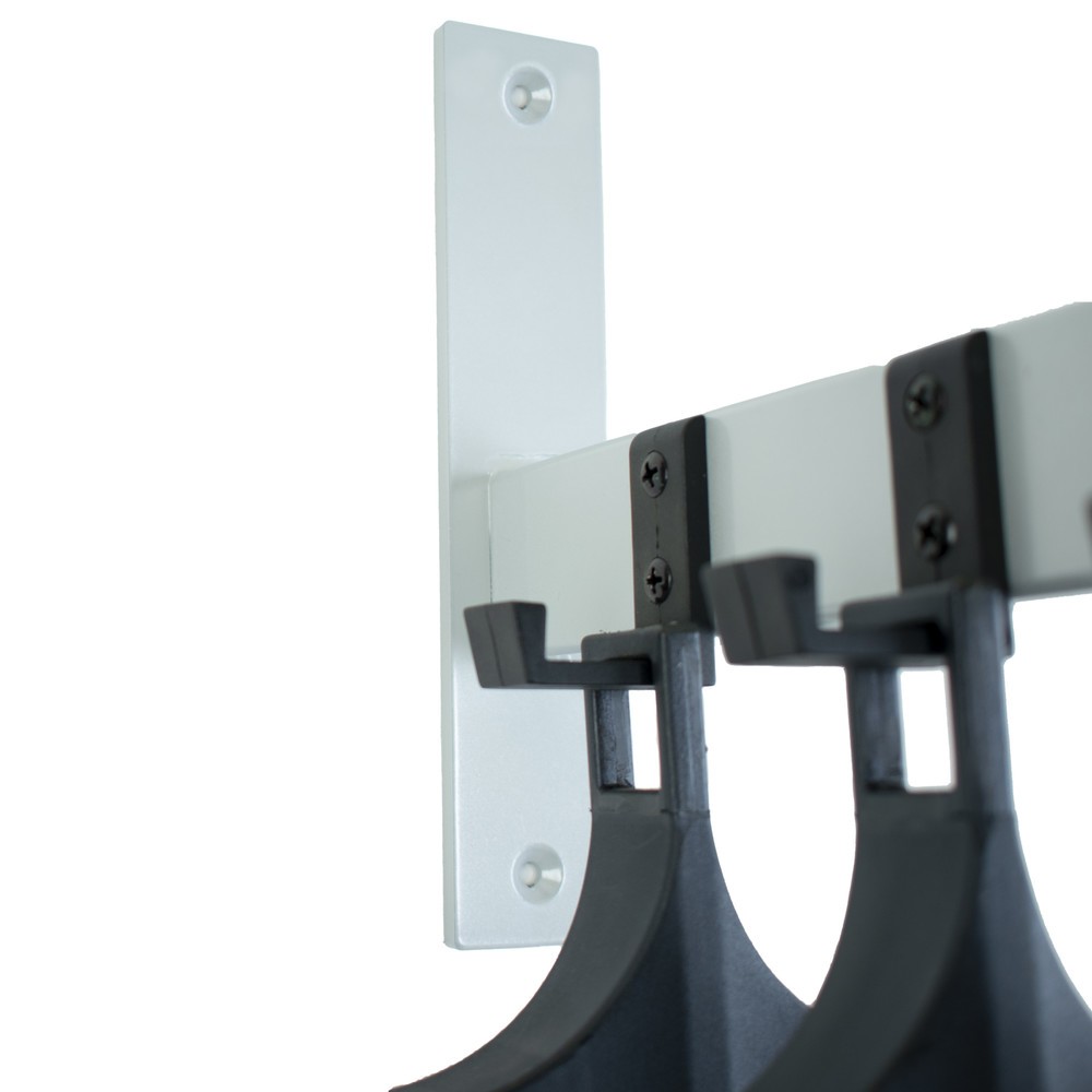 Produktabbildung Nr. 2: Wandgarderobe HIQ, zum Anschrauben, schwarz, aluminiumgrau, 2 Haken, inklusive 2 Kleiderbügel