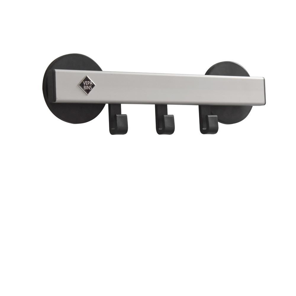 Produktabbildung Nr. 1: Wandgarderobe, magnetisch, 3 Haken, grau, schwarz