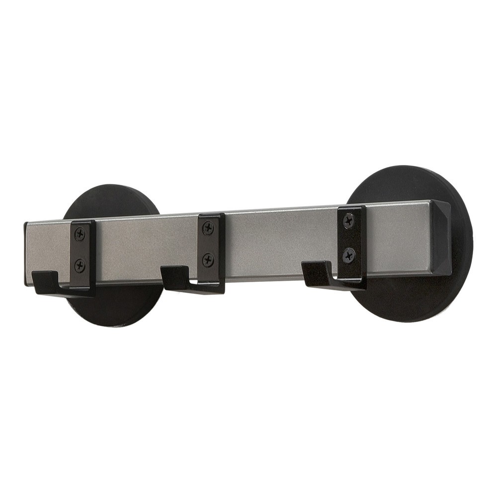 Produktabbildung: Wandgarderobe, magnetisch, 3 Haken, schwarz, aluminiumgrau