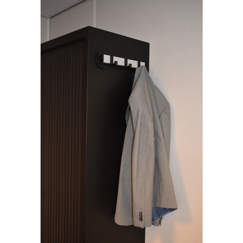 Produktabbildung Nr. 3: Wandgarderobe, magnetisch, 3 Haken, schwarz, aluminiumgrau