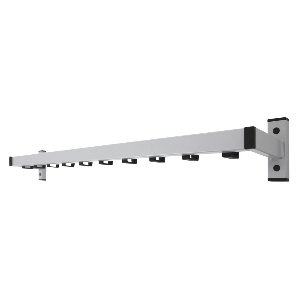 Produktabbildung: Wandgarderobe Safe, zum Anschrauben, grau, 10 Haken