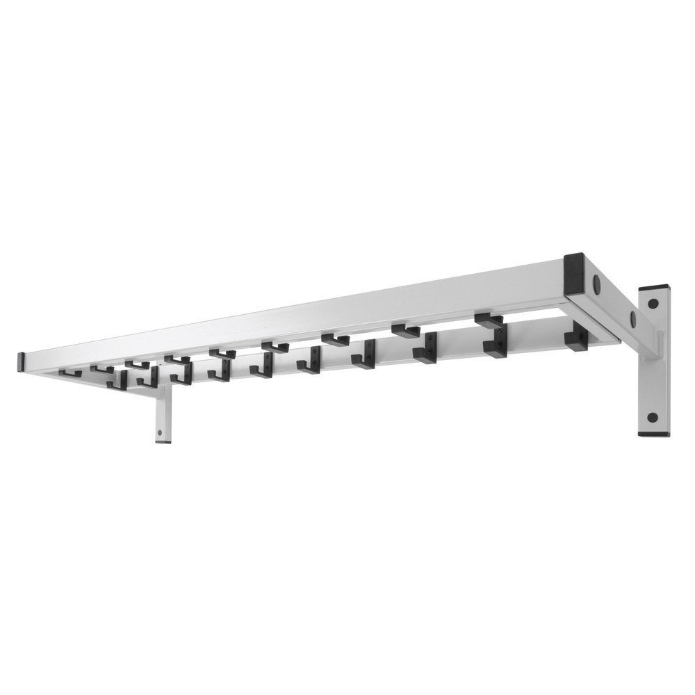 Produktabbildung Nr. 1: Wandgarderobe Safe, zum Anschrauben, grau, 19 Haken