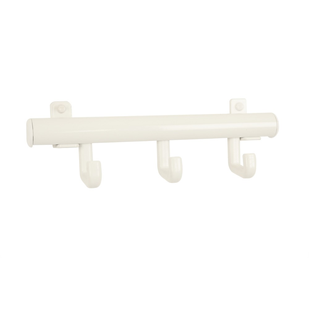 Produktabbildung: Wandgarderobe Techno, zum Anschrauben, 3 Haken, weiß