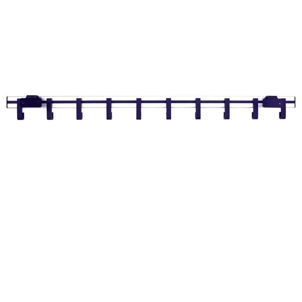 Wandgarderobe, zum Anschrauben, 10 Haken, grau, schwarz Produktabbildung Nr. 2: Wandgarderobe, zum Anschrauben, 10 Haken, grau, schwarz