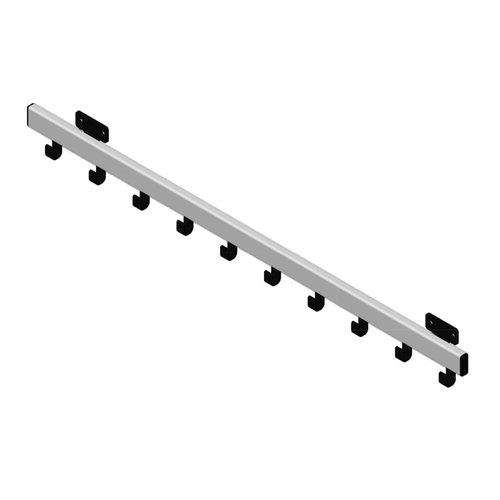 Produktabbildung Nr. 4: Wandgarderobe, zum Anschrauben, 10 Haken, grau, schwarz