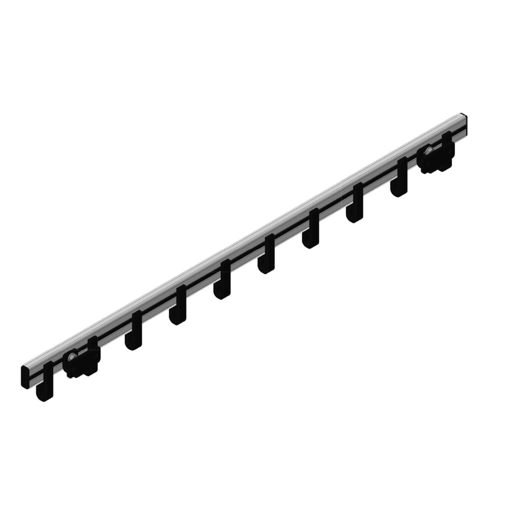 Wandgarderobe, zum Anschrauben, 10 Haken, grau, schwarz Produktabbildung Nr. 5: Wandgarderobe, zum Anschrauben, 10 Haken, grau, schwarz