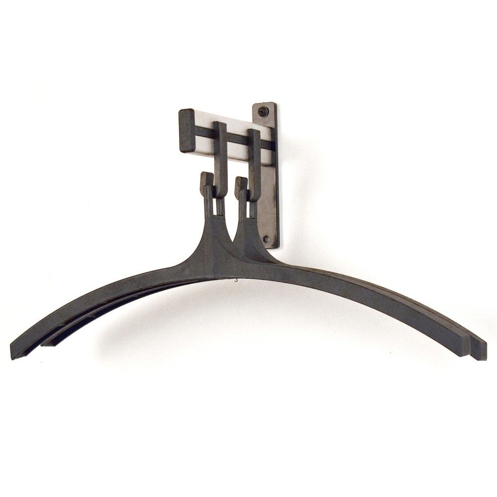 Produktabbildung Nr. 3: Wandgarderobe, zum Anschrauben, 2 Haken, inklusive 2 Kleiderbügel, grau, schwarz