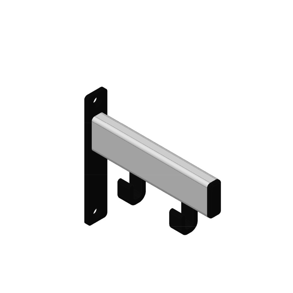 Produktabbildung Nr. 4: Wandgarderobe, zum Anschrauben, 2 Haken, inklusive 2 Kleiderbügel, grau, schwarz
