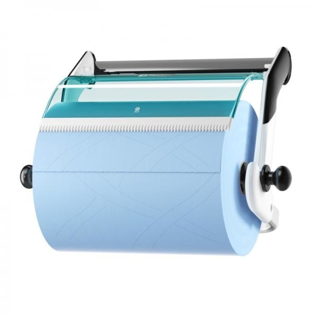 Produktabbildung: TORK® Wandhalter Performance für Großrollen, weiß / türkis