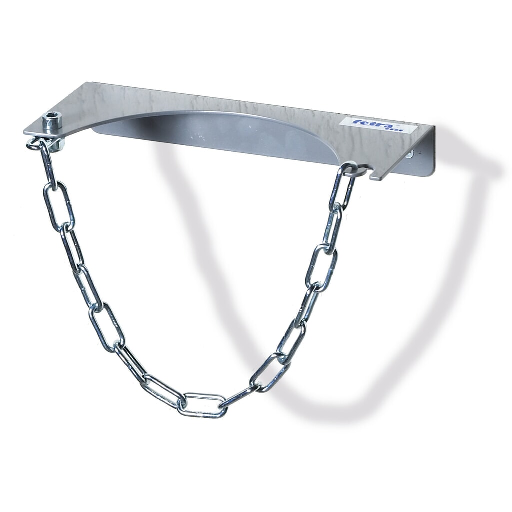 Wandhalterung fetra® für 1 Gasflasche, Kettensicherung, Flaschen-Ø 320 mm Produktabbildung: Wandhalterung fetra® für 1 Gasflasche, Kettensicherung, Flaschen-Ø 320 mm
