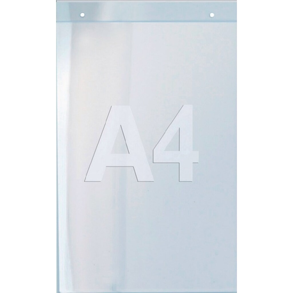 Wandprospekthalter, Acryl transparent, DIN A4 hoch Produktabbildung: Wandprospekthalter, Acryl transparent, DIN A4 hoch