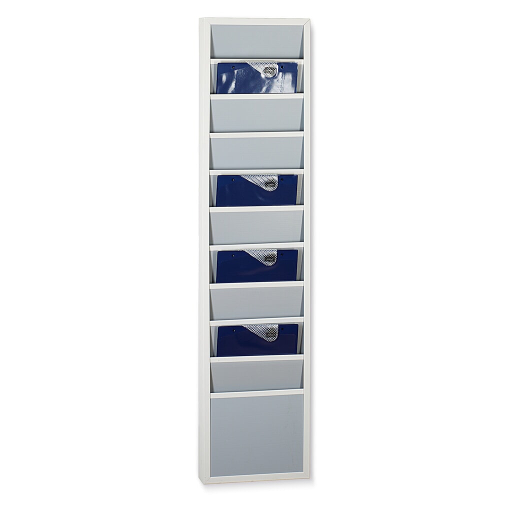 Wandtafel aus robustem PP, schmal, HxB 1.304 x 308 mm, mit 10 Schienen Produktabbildung: Wandtafel aus robustem PP, schmal, HxB 1.304 x 308 mm, mit 10 Schienen