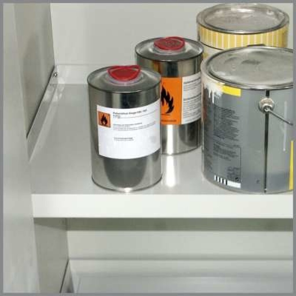 Produktabbildung: Wannenboden für PRIORIT Sicherheitsschrank Typ 90, Stahlblech, BxT 513 x 472 mm