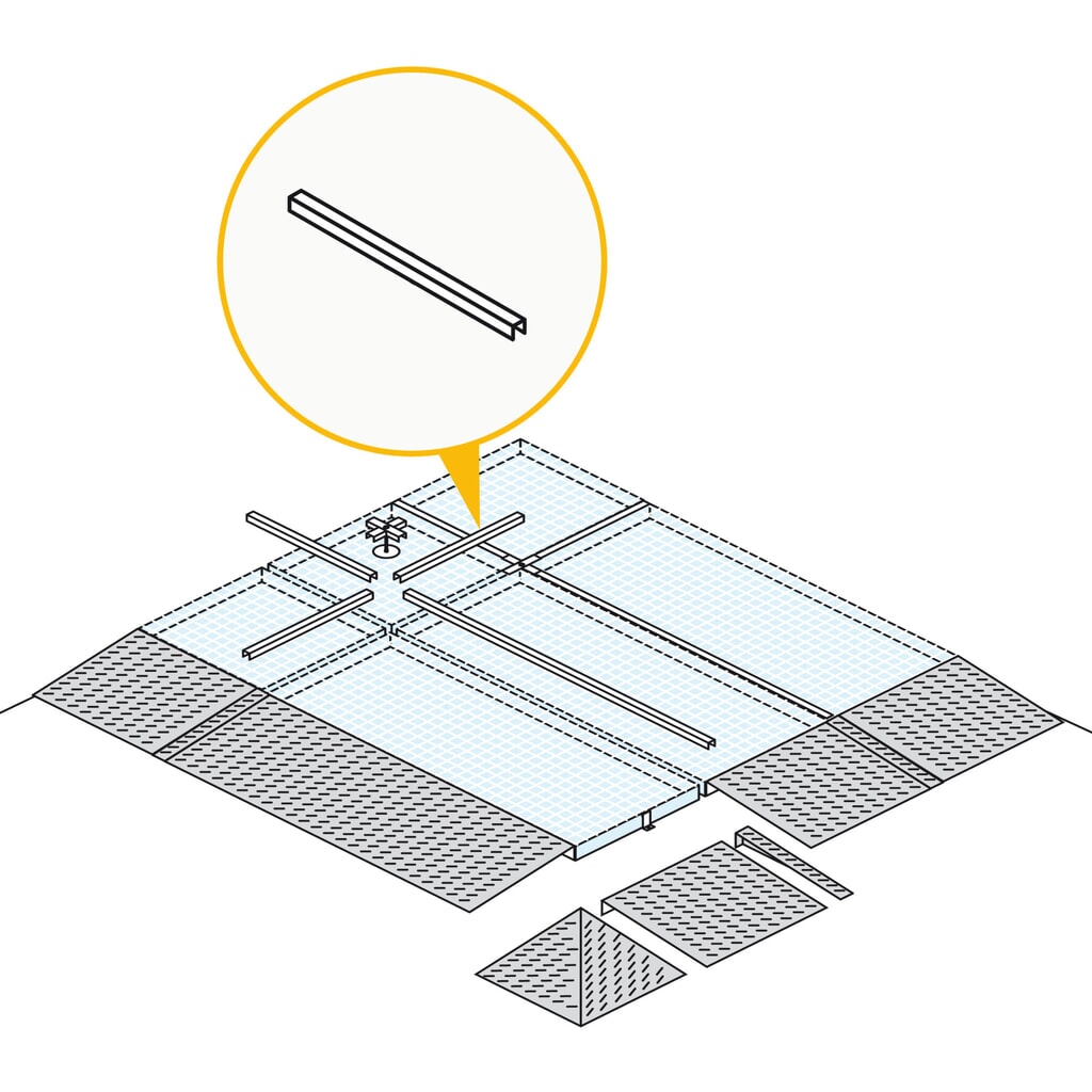 Produktabbildung Nr. 2: Wannenverbinder für SAFE Flach-Auffangwanne aus Stahl, TK 6.500 kg/m², Länge 470 mm