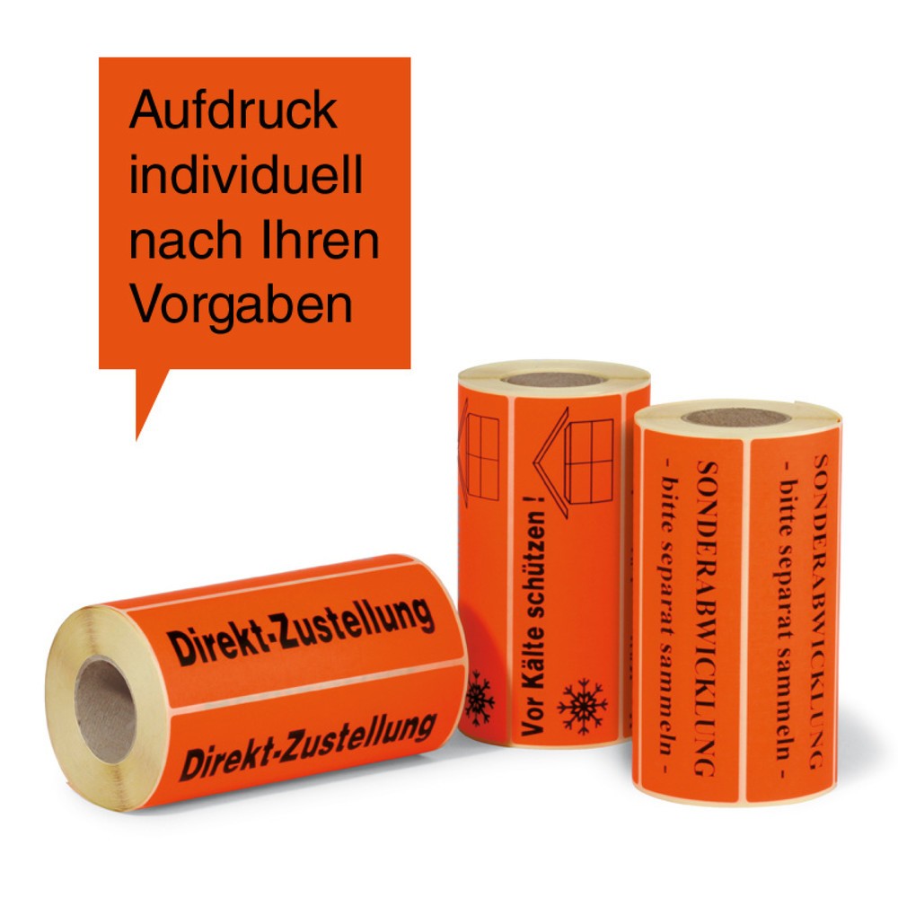 Produktabbildung: Warnetiketten, indivduell bedruckt, 150 x 48 mm