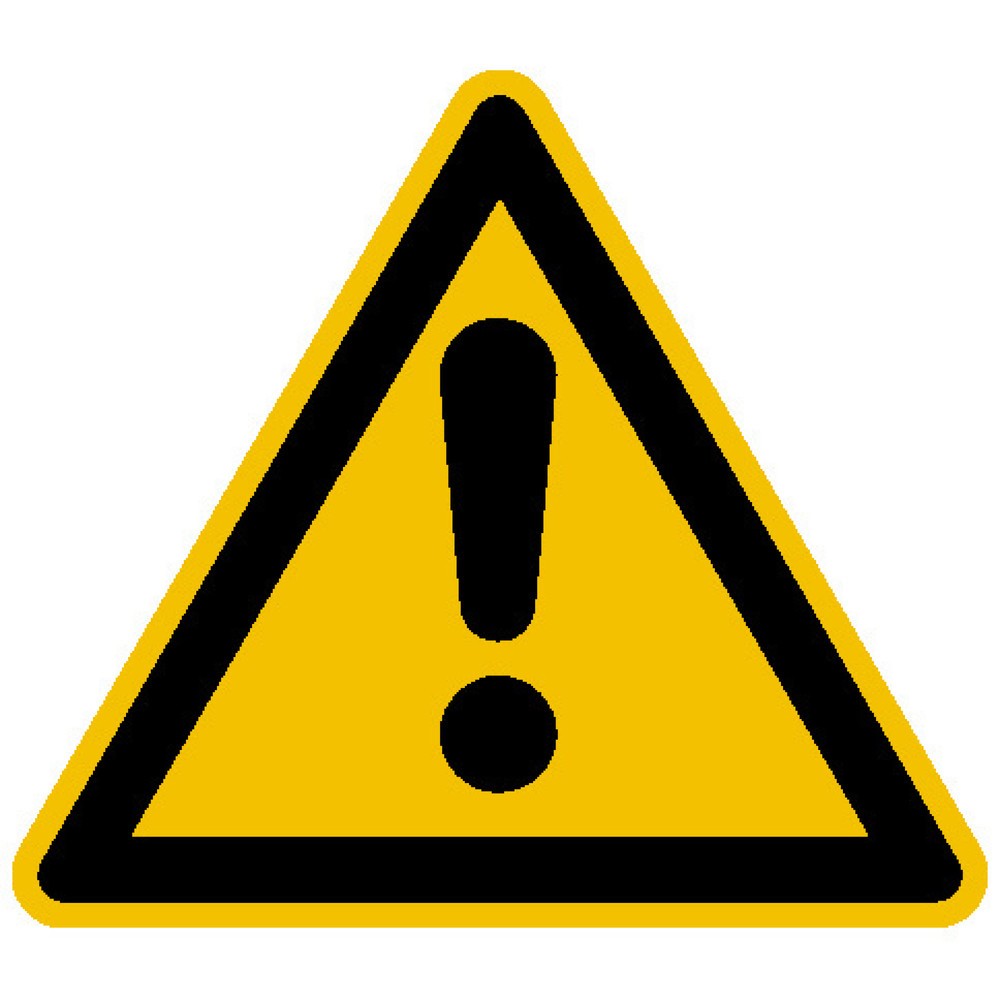 Produktabbildung: Warnschild – "!", Seitenlänge 100 mm, Folie