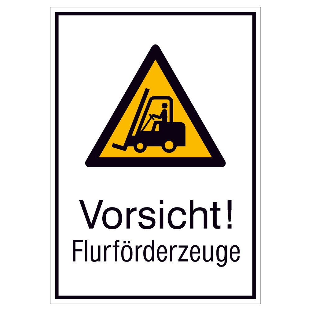 Produktabbildung: "Vorsicht! Flurförderzeuge", HxB 185 x 131 mm, Folie