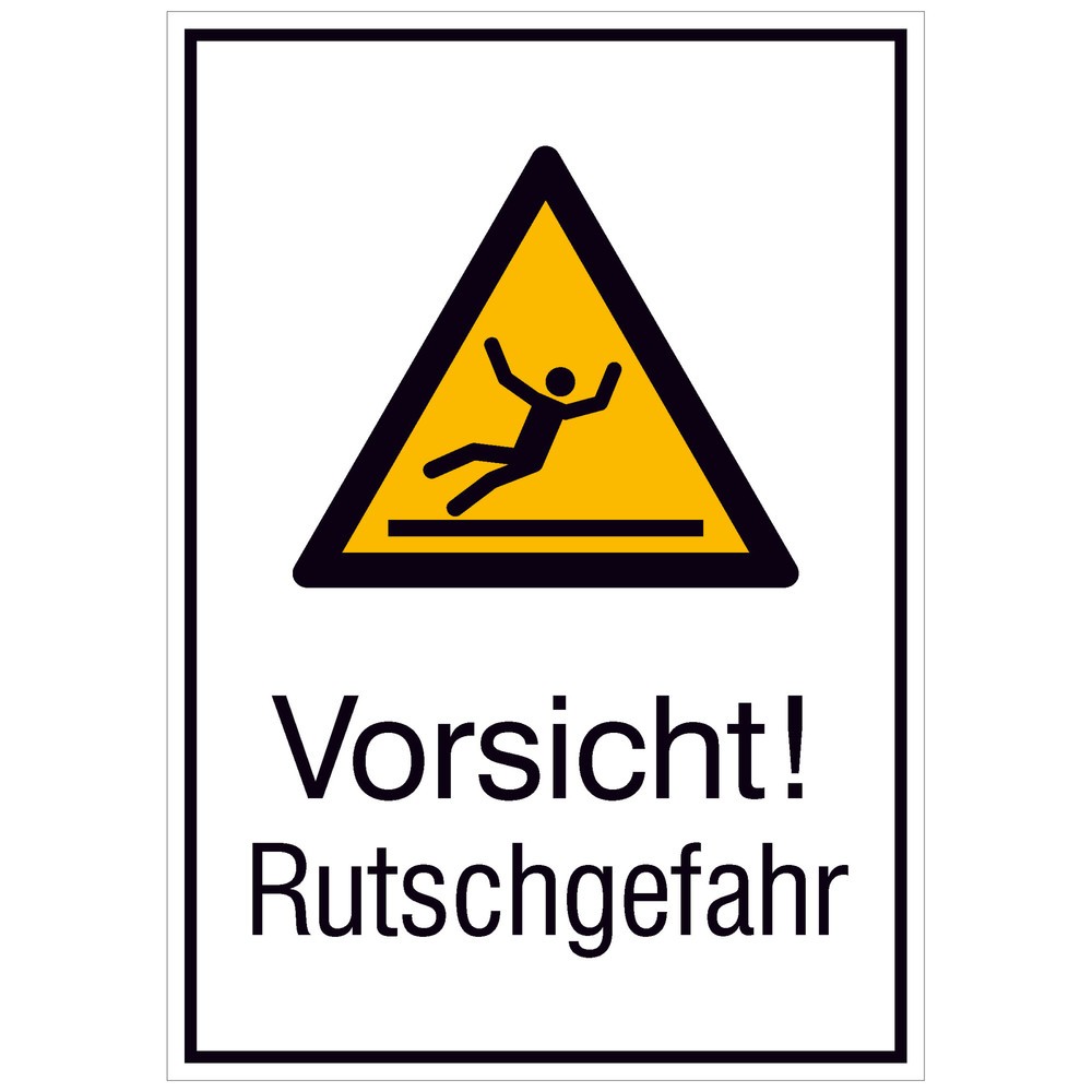 Produktabbildung: "Vorsicht! Rutschgefahr", HxB 185 x 131 mm, Folie