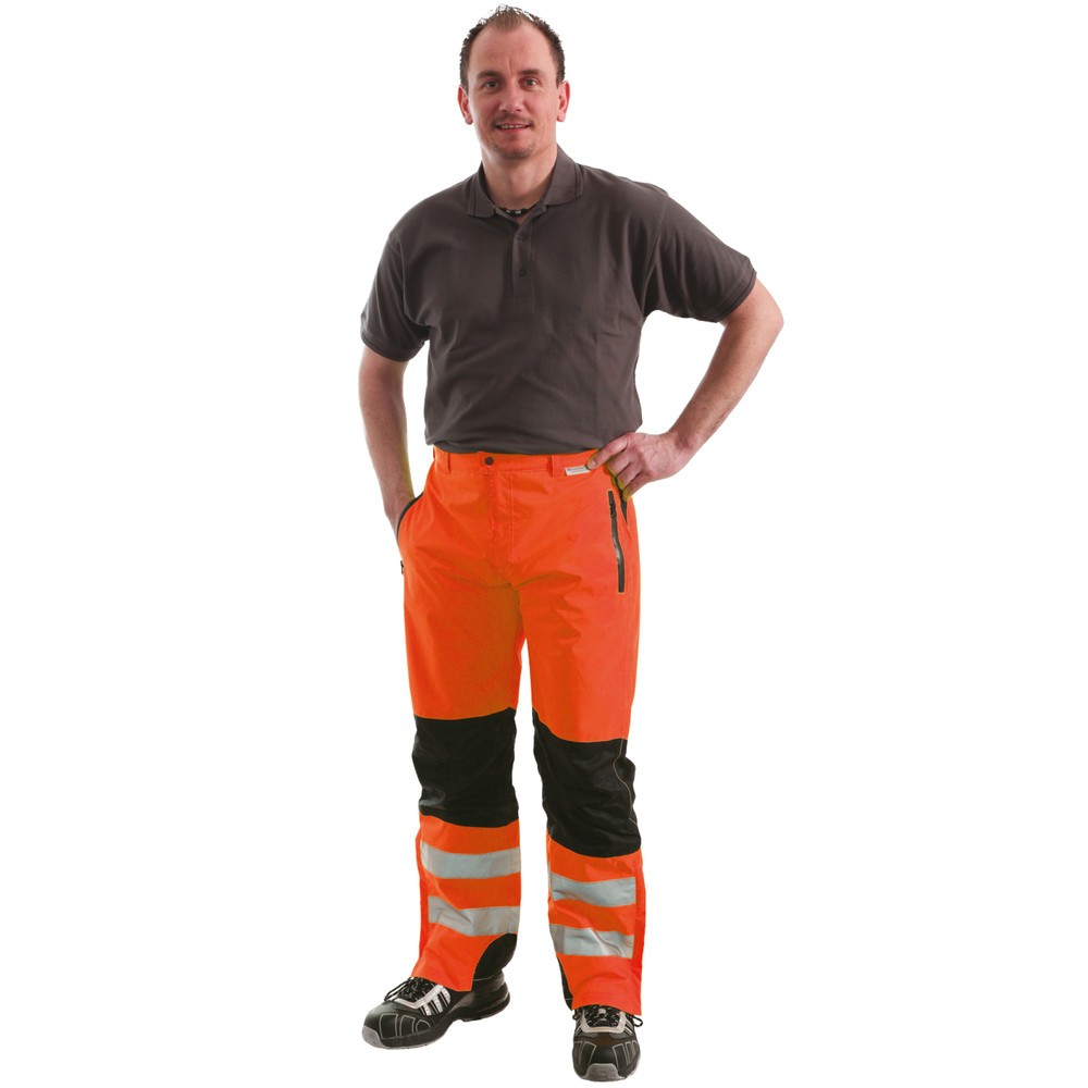 Produktabbildung: Eldee Warnschutz-Hose BREMEN, warnorange/schwarz, XL