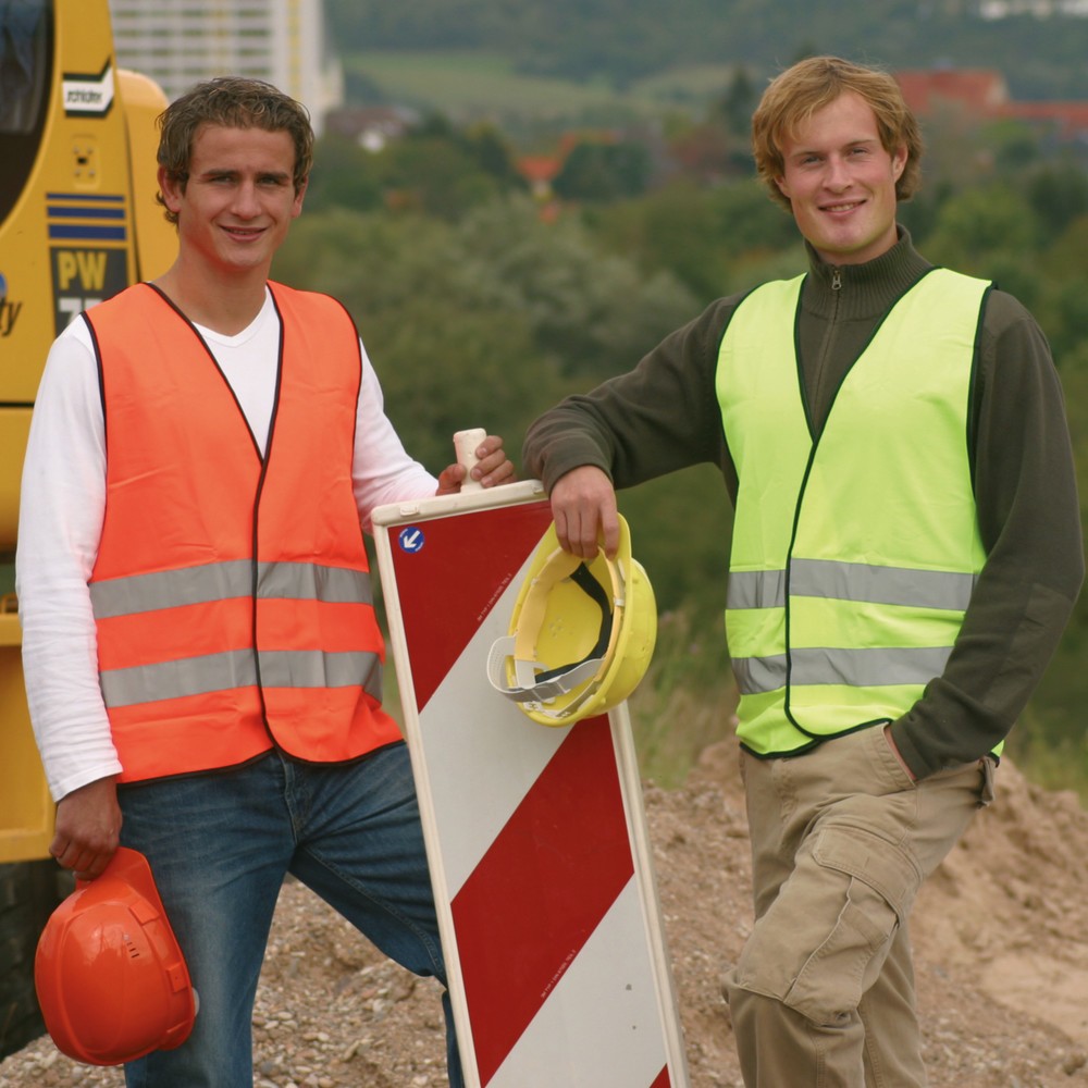 Produktabbildung: Warnschutz-Weste EN 471, Klasse 2, neongelb, mit Reflexstreifen