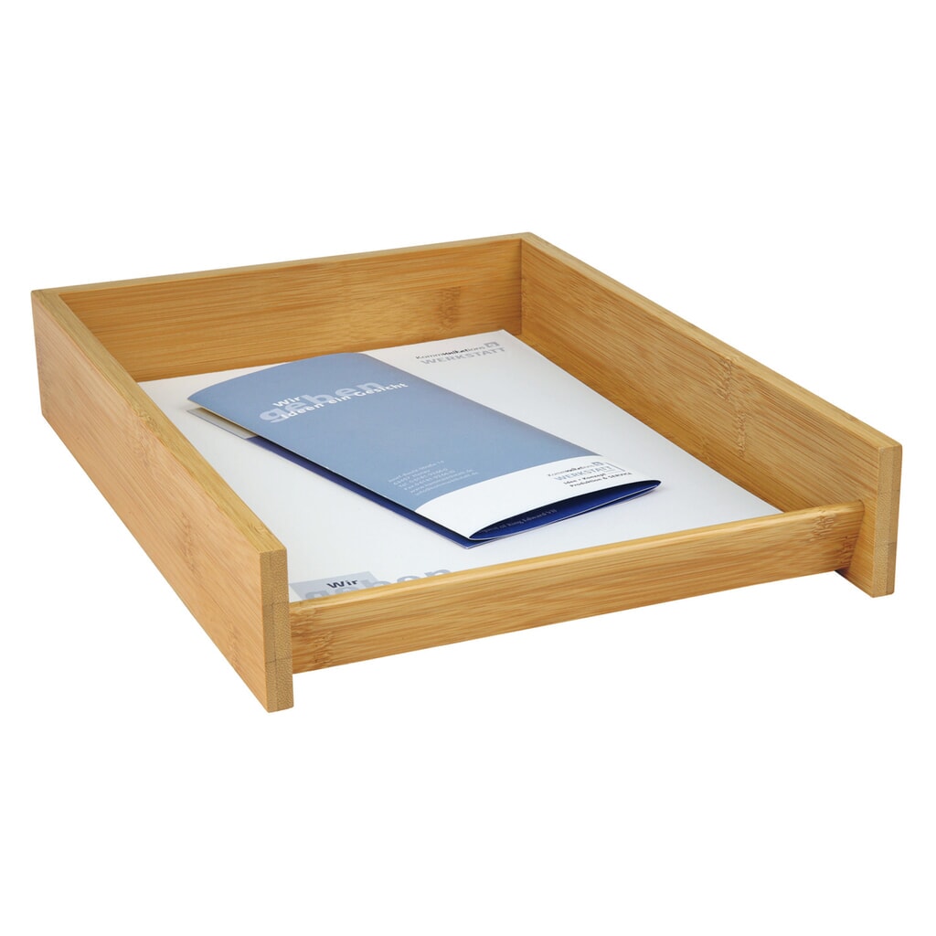 WEDO® Bambus Briefablage A4, braun Produktabbildung: WEDO® Bambus Briefablage A4, braun