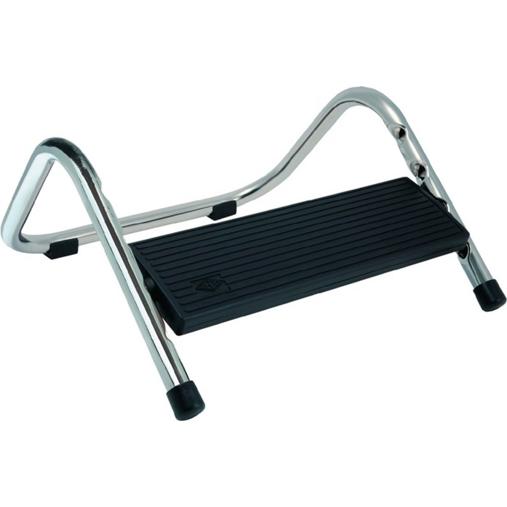Produktabbildung: WEDO® Fußstütze, Höhenverstellung 4-fach 60-145 mm, schwarz B335xT345xH165 mm
