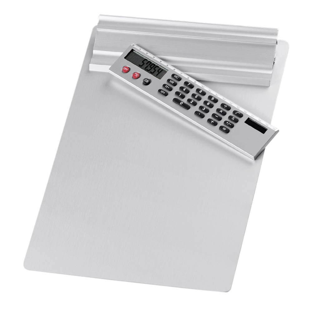 Produktabbildung: WEDO® Klemmbrett aus Aluminium, mit abnehmbarem Taschenrechner, 3 Stk/VE