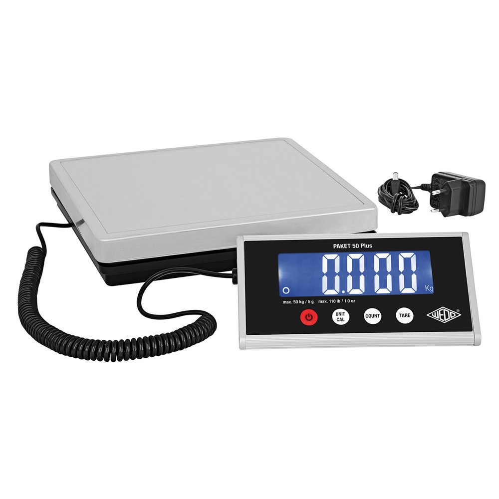 Produktabbildung: WEDO® Plattformwaage Paket 50 Plus, Stückzählfunktion, Ziffernschritt 5g