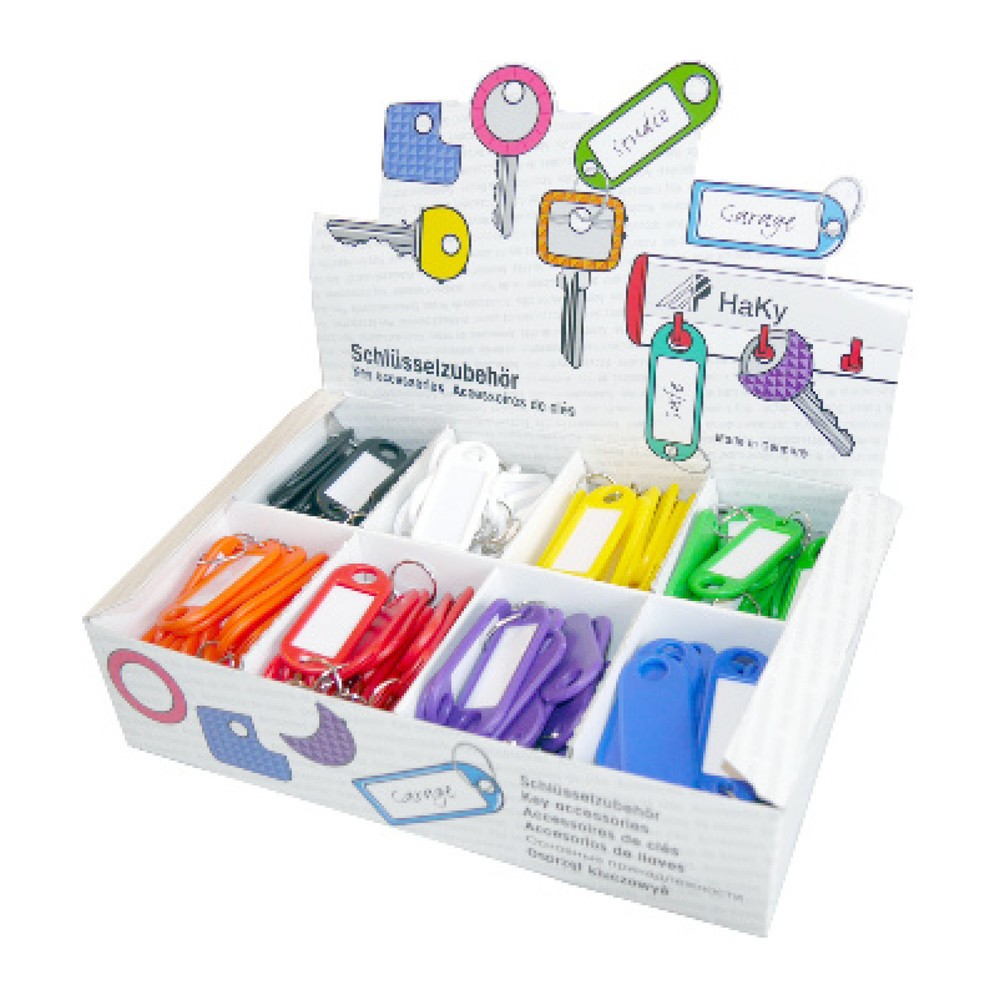 Produktabbildung: WEDO® Schlüsselanhänger, farblich sortiert, mit Ring (Ø 18 mm), 200 Stk/VE