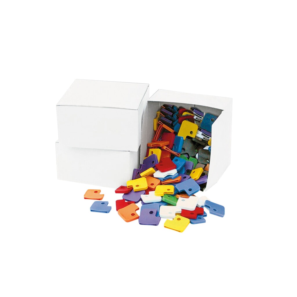 WEDO® Schlüsselkappen, eckig, farblich sortiert, 100 Stk/VE Produktabbildung: WEDO® Schlüsselkappen, eckig, farblich sortiert, 100 Stk/VE