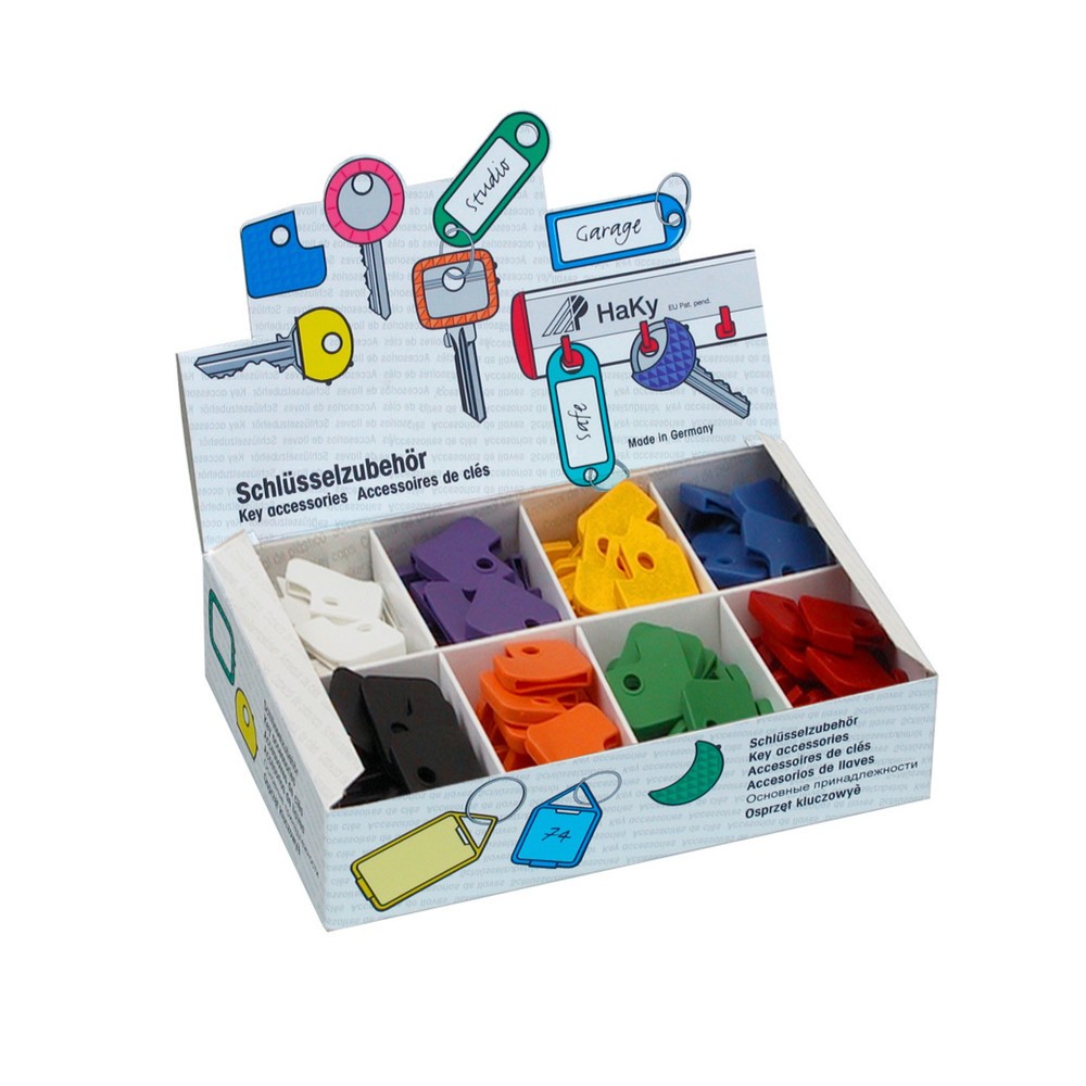 Produktabbildung Nr. 1: WEDO® Schlüsselkappen, eckig, farblich sortiert, 200 Stk/VE