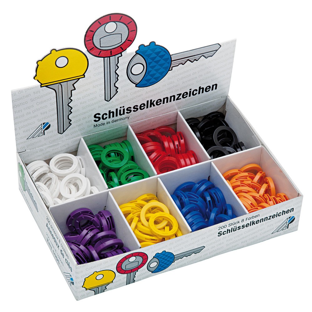 Produktabbildung: WEDO® Schlüsselkennringe, farblich sortiert, 200 Stk/VE