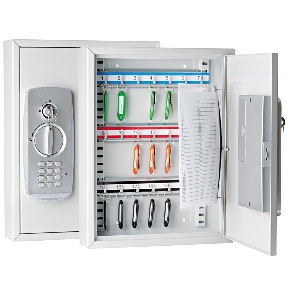 Produktabbildung Nr. 3: WEDO® Schlüsselschrank mit elektronischem Drehzahlenschloss, für 21 Schlüssel, lichtgrau