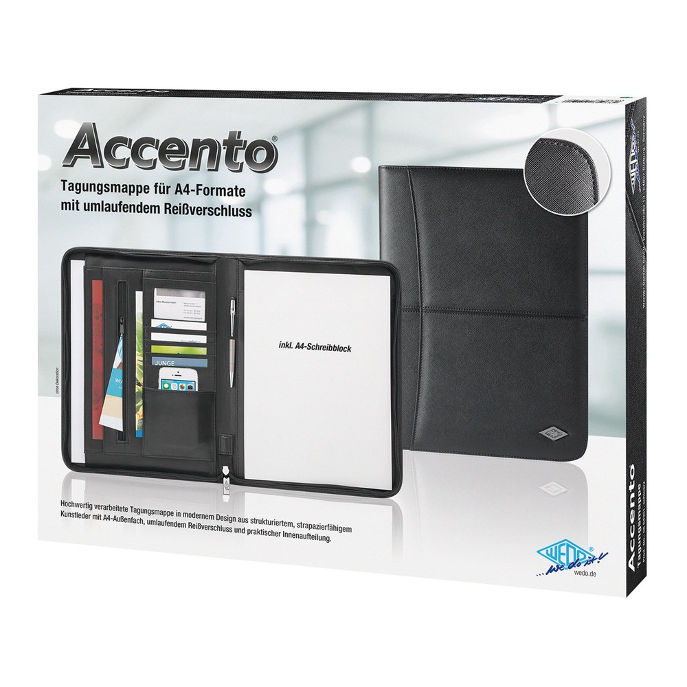 Produktabbildung Nr. 2: WEDO® Tagungsmappe ACCENTO® A4, schwarz