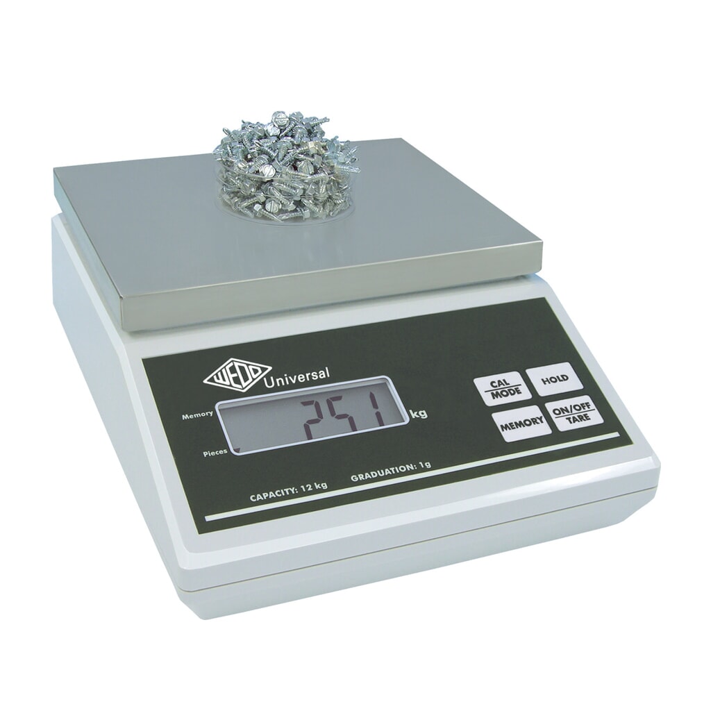 Produktabbildung: WEDO® Wiege- und Zählwaage Universal, TK 12 kg, Ziffernschritt 1g